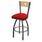 Holland Bar Stool Co 25" Swivel Counter Stool, Pewter Finish, Nat Back, Canter Red Seat 83025PWNatMplB011 - alternate 1